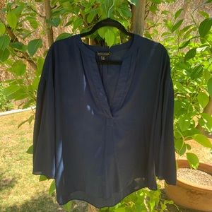 Navy blue flowy blouse